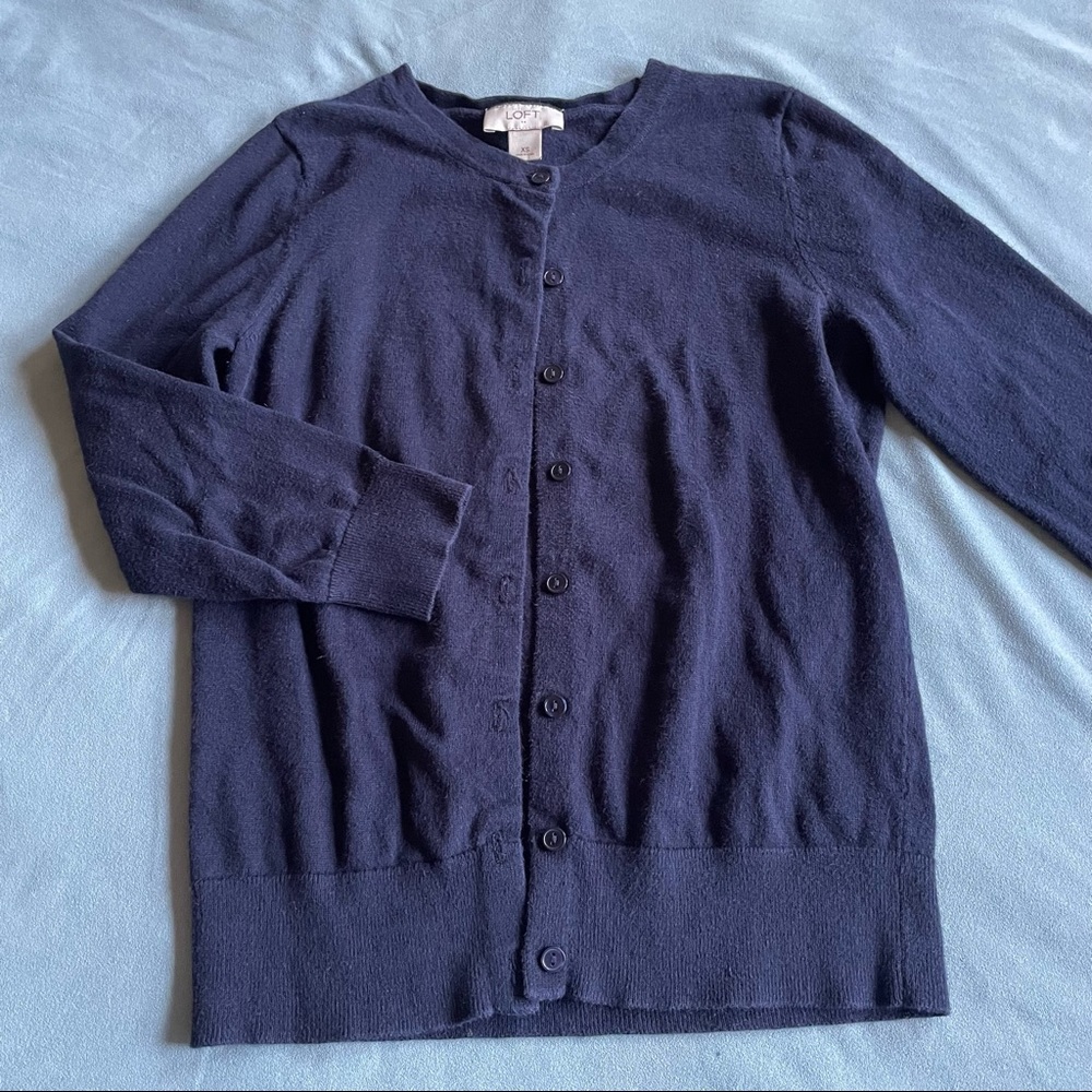 Loft Cardigan - Navy Blue, Size XS